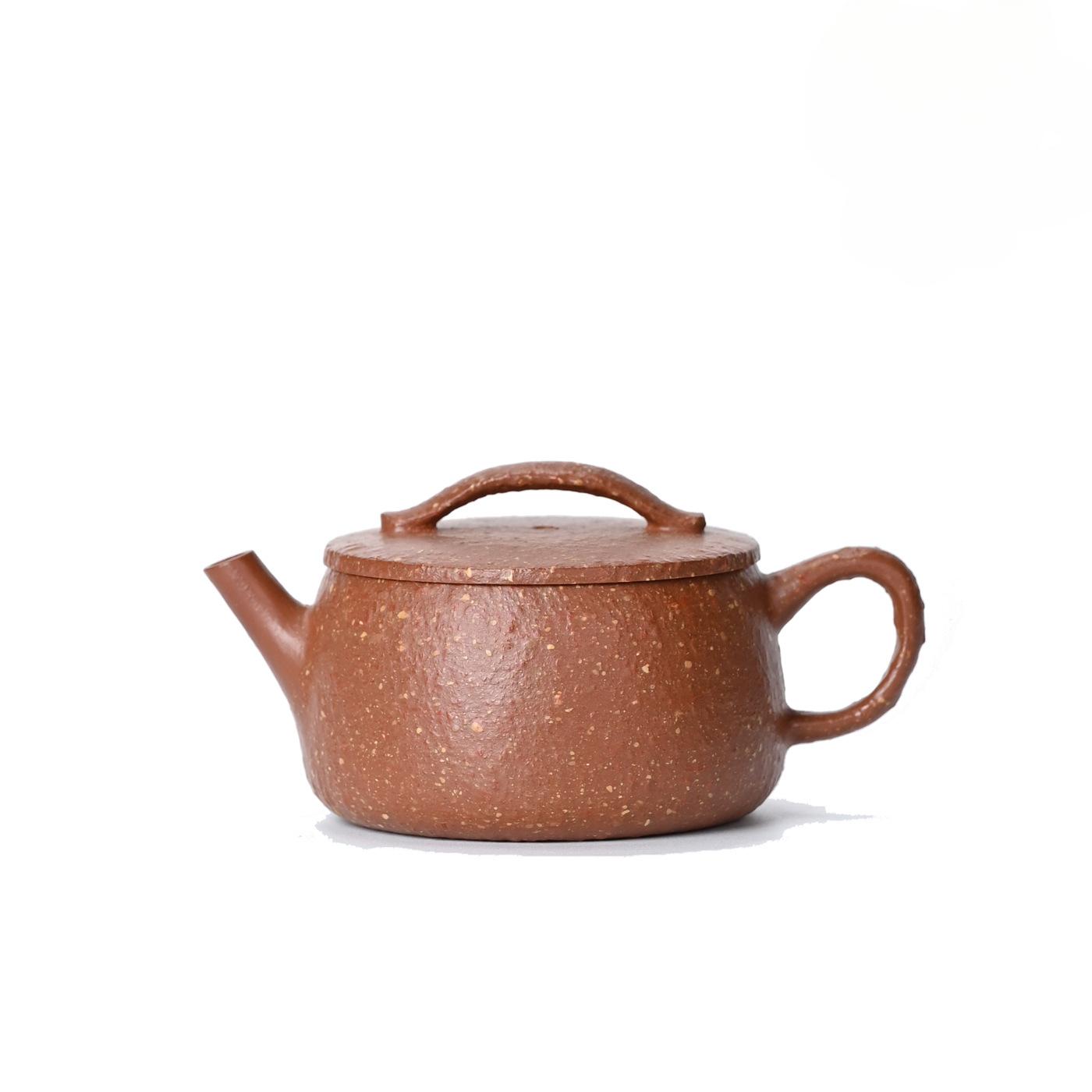 

130ML Yixing Purple Clay Teapots Handmade Coarse Sand Large Caliber Pot Raw Ore Downhill Mud Tea Brewing Kettle Zisha Teaset