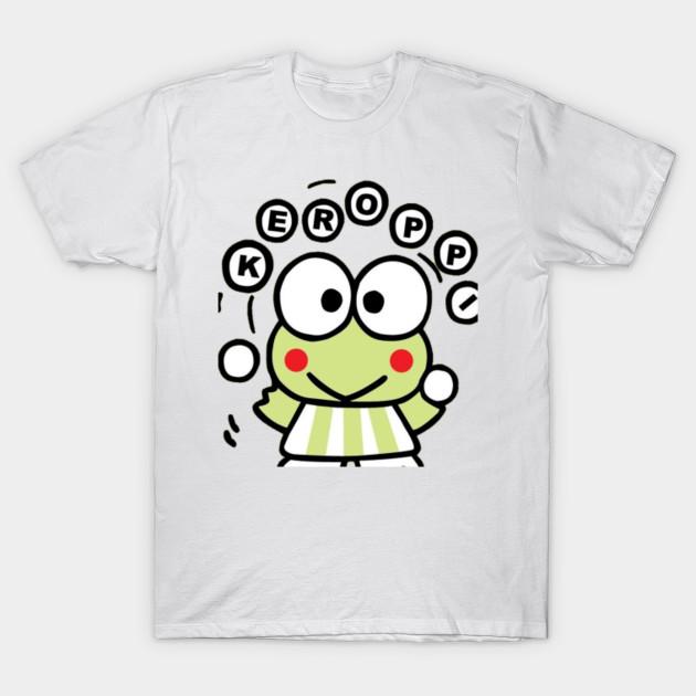 Women's Fashion Round Neck Short-sleeved Cut Of Keroppi Print T-shirt Summer Casual Slim T-shirt