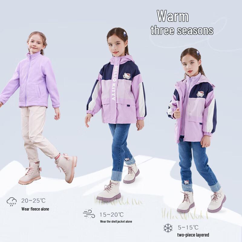 Hello Kitty Girls' Warm Windproof Hooded Jacket