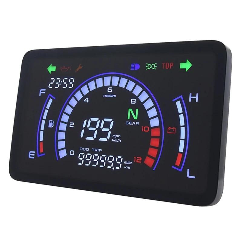 Universeller Motorrad-Tachometer Digitaler Geschwindigkeitsmesser Drehzahlmesser Armaturenbrett Instrumententafel Meter für EX5 Dream/EX5 Ipowed