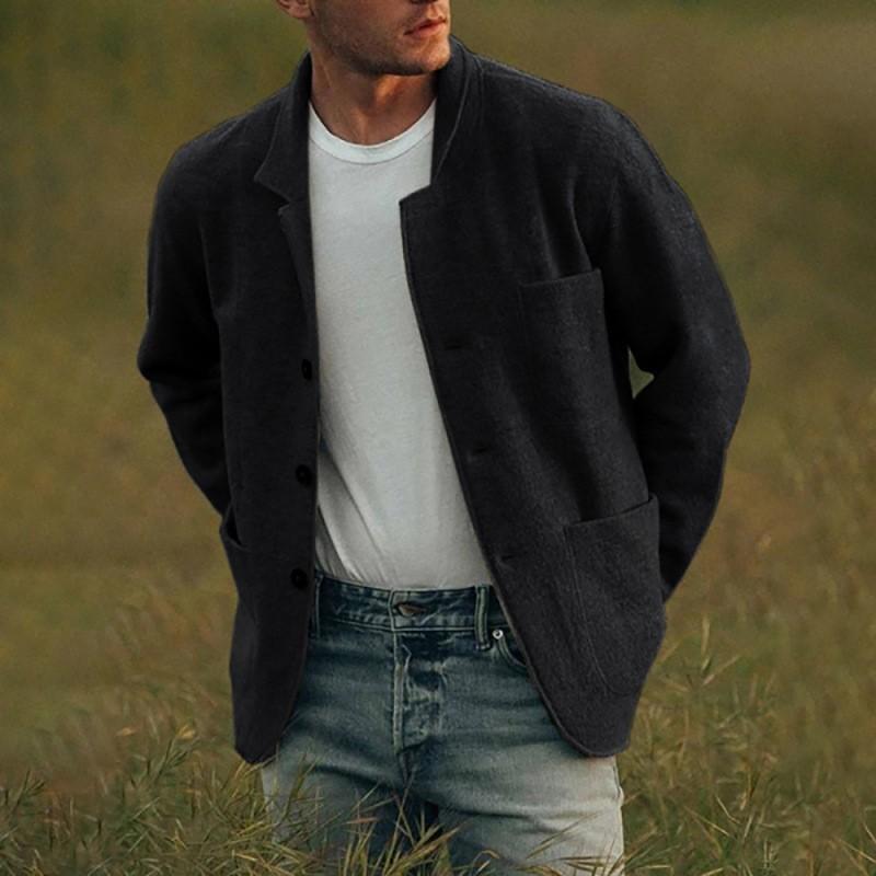 Men S Solid Color Loose Casual Fashion Jacket Coat For Young Men