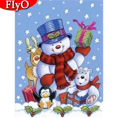 Venta de bordados de diamantes Muñeco de nieve navideño Pintura de diamantes Mosaico de invierno Costura Decoración para el hogar Kit de manualidades