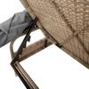 2 Piece Sun Lounger Set with Canopy and Table Beige Poly Rattan