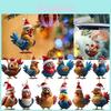 Creative Acrylic Chicken Series Christmas Tree Ornaments In Cartoon Style For Festive Decor