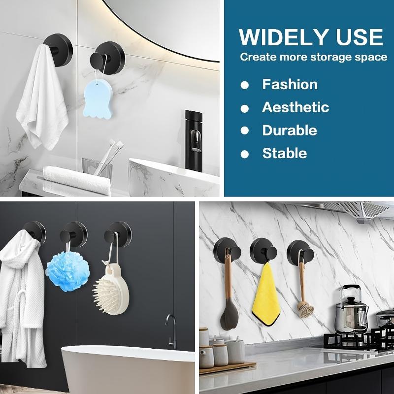 2PCS Powerful Suction Cup Stainless Steel 304 Hook for Bathrooms and Kitchens, Vacuum Technology for Wall Hooks, 14.99 Lbs