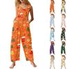 Women's Christmas Print Overall Jumpsuit with Loose Retro Casual Fit for Holiday Party