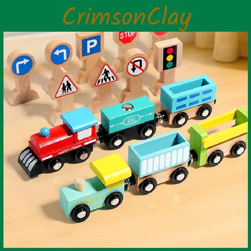 Wooden Toy Train Track Set With Diy Assembly For Kids Educational Gift Play