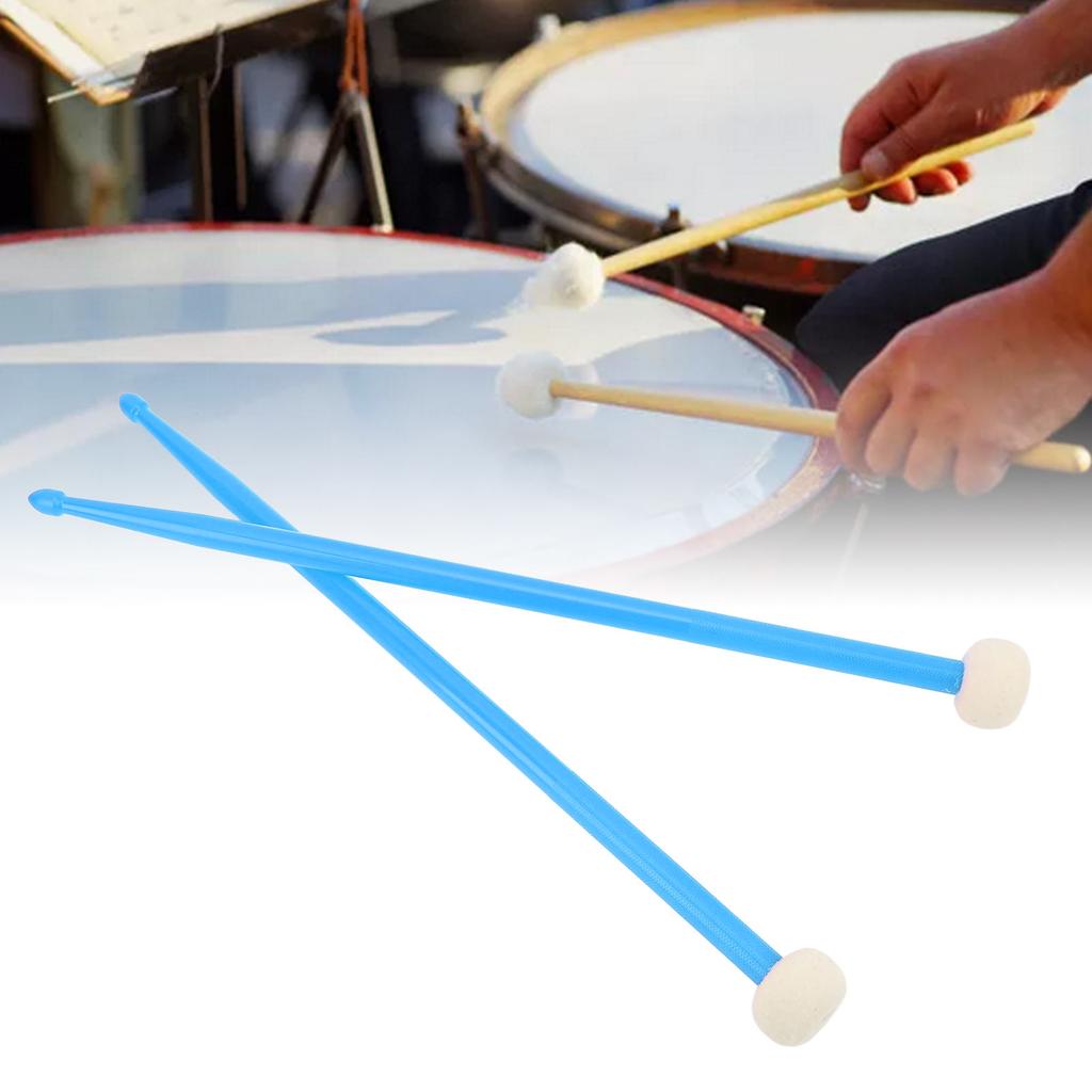 2Pcs Felt Head Nylon Handle Double Headed Instrument Accessory Set Kit for Playing