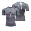 Men Compression Shirt Sports Comfortable Quick Drying Gym T-shirt Fitness Sweatshirt Quick-Dry High-Elasticity Top Sweat Absorbing Tight Fit