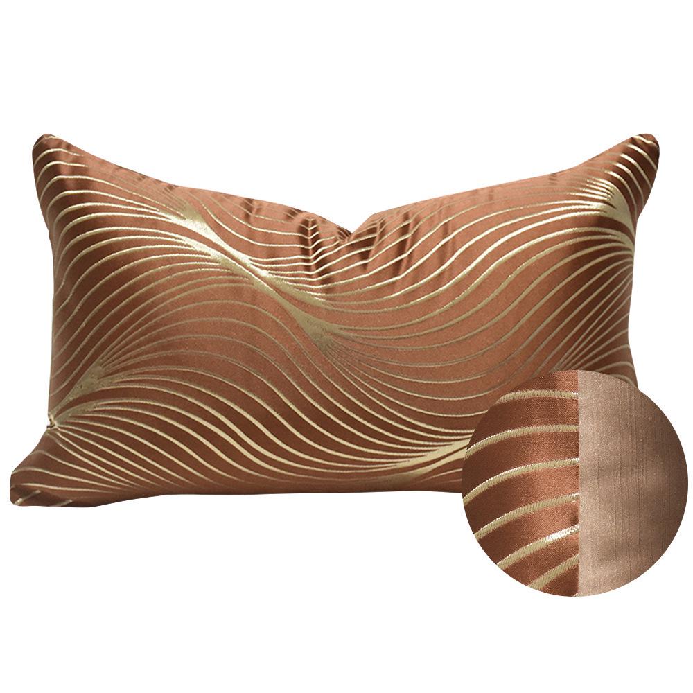 Geometrische Kissenhülle in Gold-Kaffee: Moderne luxuriöse abstrakte Kissenhülle für Sofa und Wohnzimmer