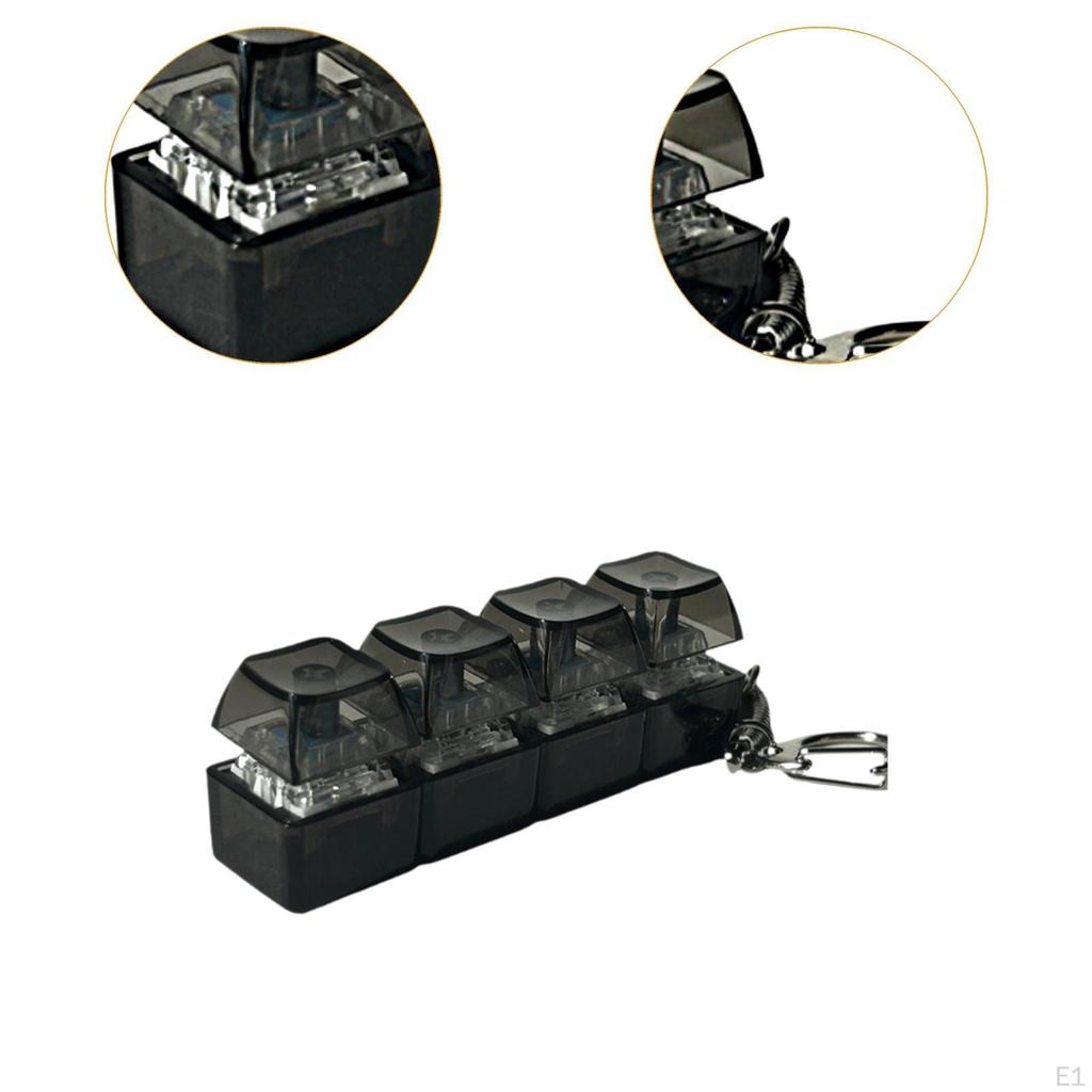 4 Key Keyboard Fidget Clicker Toy Keychain Lightweight Lighted Clicking