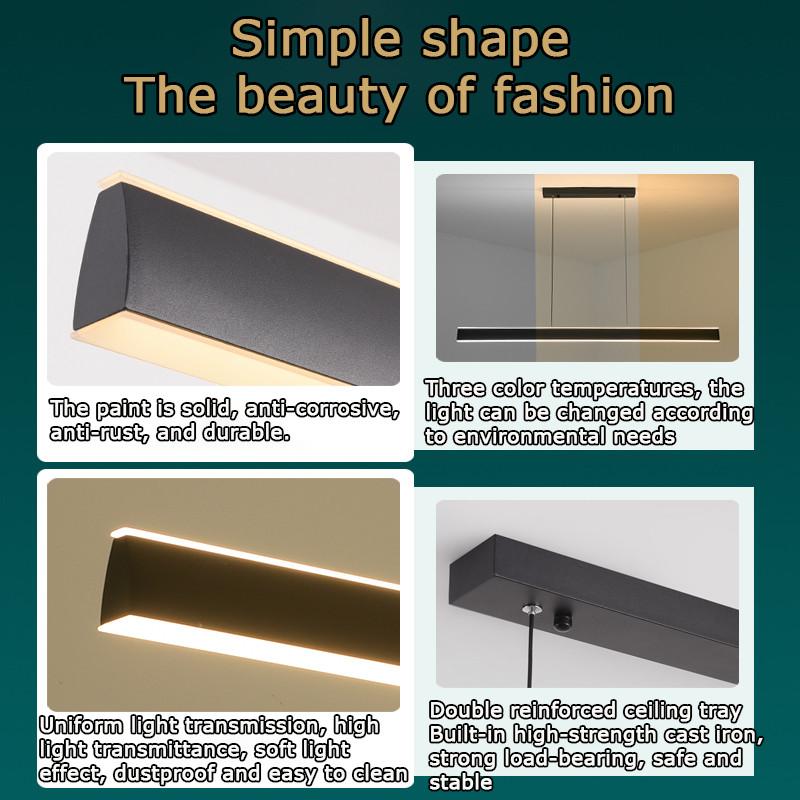 120CM Household Minimalist LED Chandelier 3 Lighting Modes Electric Ceiling Lamp Remote Control Dining Room Pendant Light