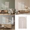 White Cotton Linen Blend Wall Hanging Macrames Geometric Fringed Tassels Tapestry For Farmhouses Home Living Room Decors