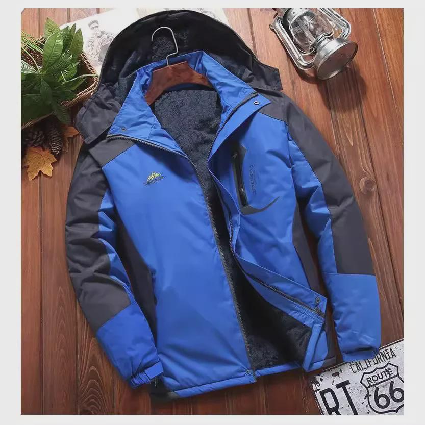 Men's Thickened Velvet Cotton Jacket: Windproof, Cold-Proof Winter Coat, Workwear, Large Sizes Available