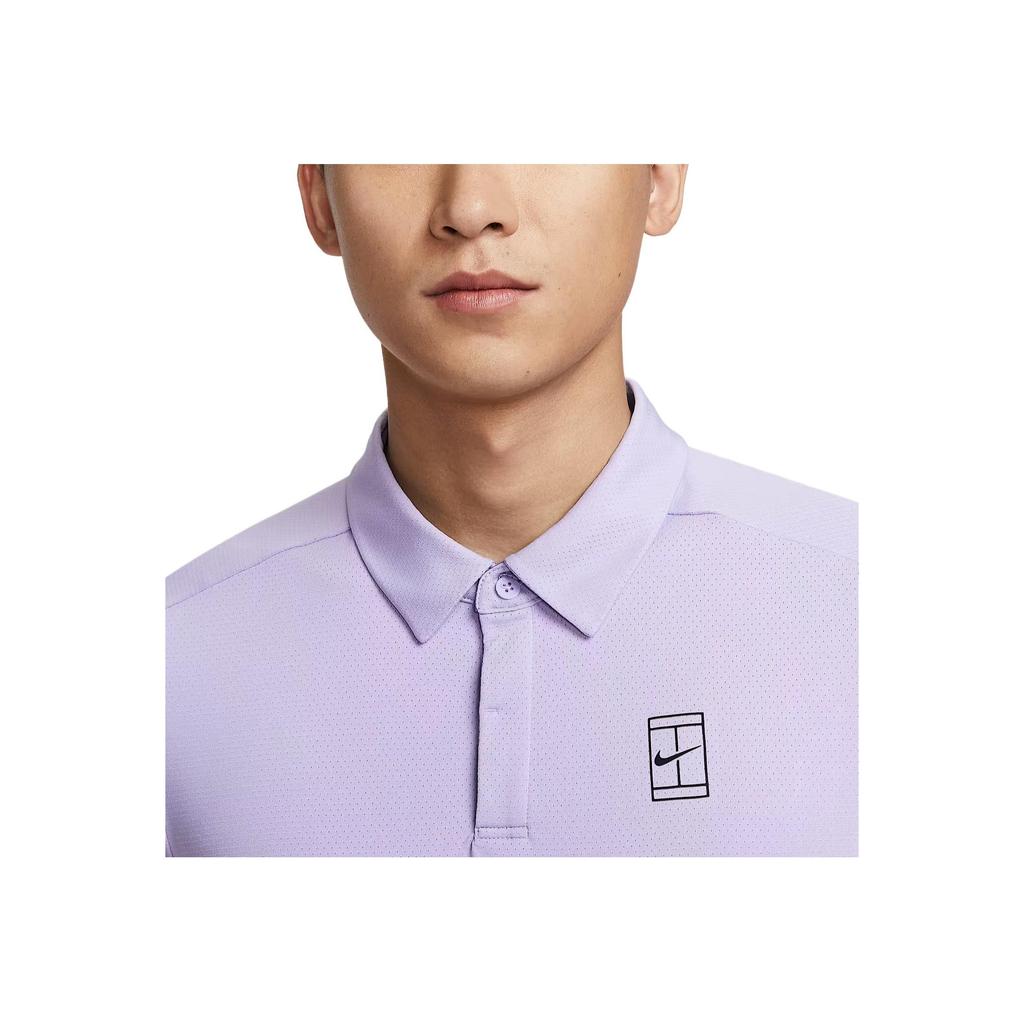 Nike Court Advantage Dri-Fit Comfortable Versatile Simple Fashion Short Sleeve Polo Shirt Men tops Soft-Purple FZ6908-515