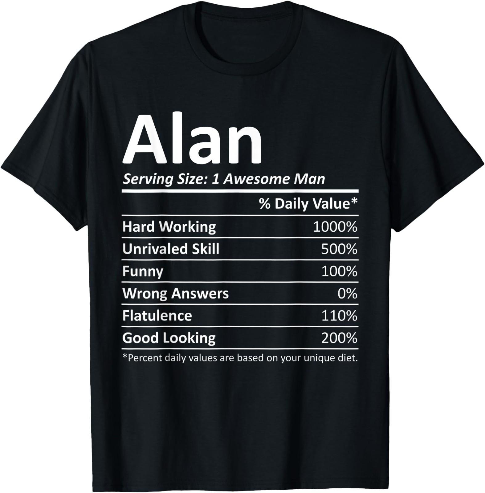 ALAN Nutrition Funny Birthday Personalized Name Gift Idea T-Shirt M