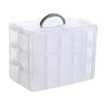 Senfuu Beyblade Storage Box for Beyblades and Miscellaneous with Holds 30 White Case, Goods, Handle, Portable, Semi-Transparent, Blades,