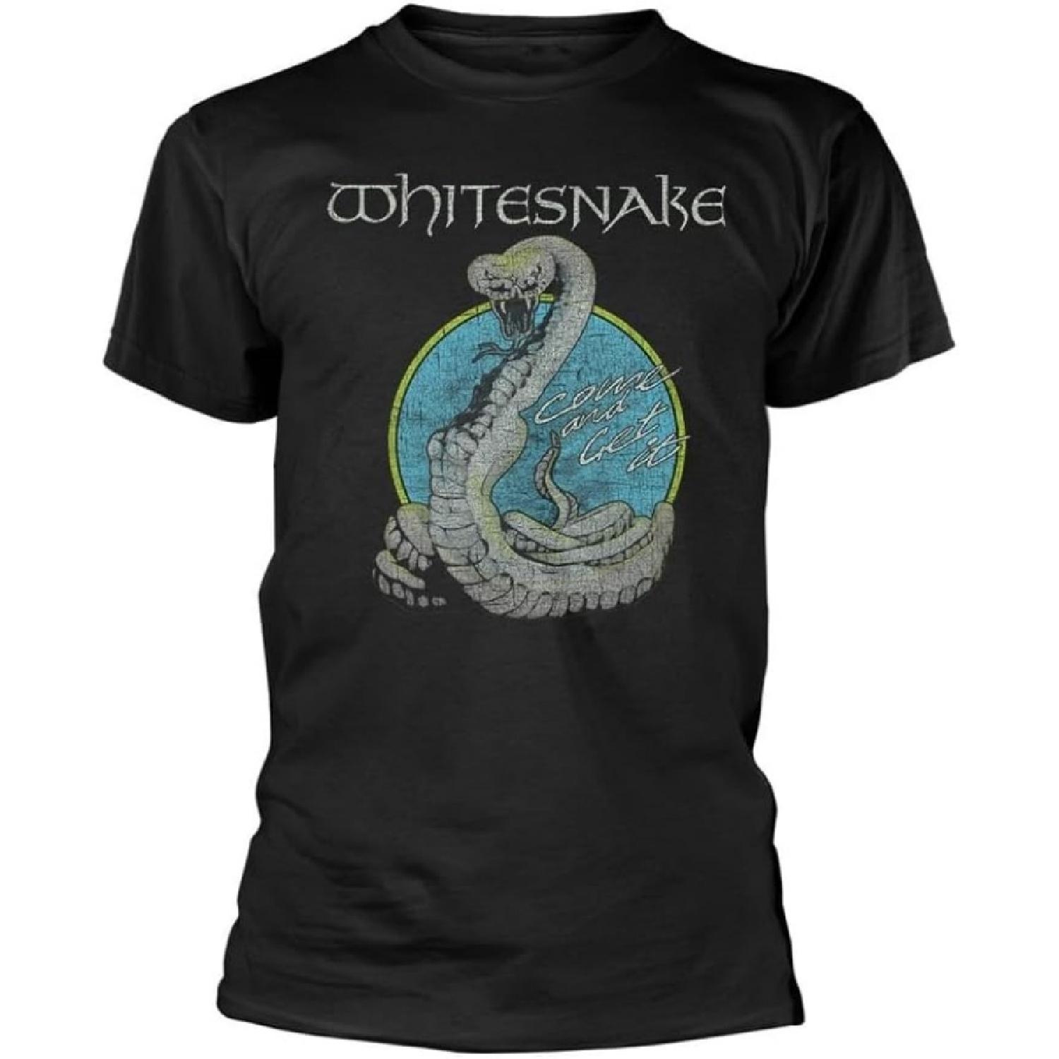 

Plastic Head Whitesnake T Shirt Circle Snake Band Logo New Official Mens Black Size M XXXXXL різнокольоровий