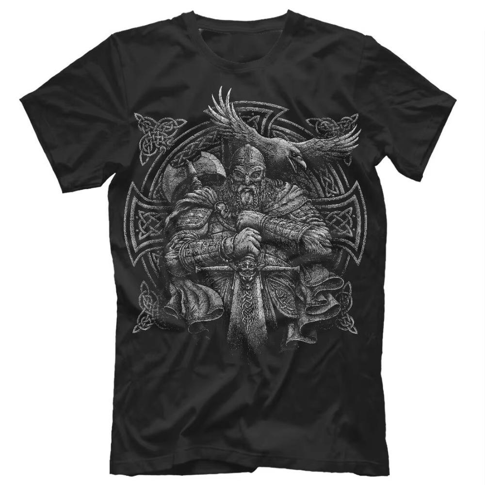 Odin Raven Vi King Rune Russia Slavs Warrior T-Shirt. Premium Cotton Short Sleeve O-Neck Mens T Shirt New S-3XL