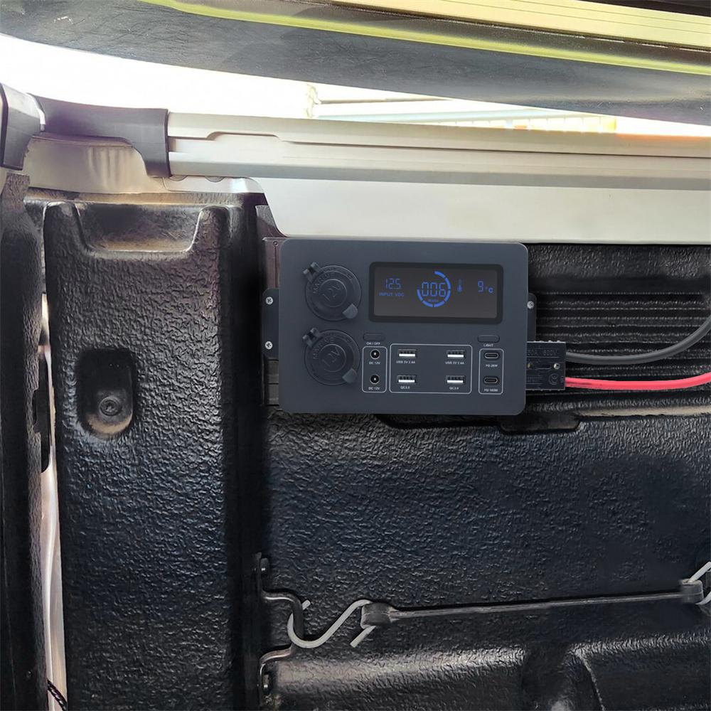 12V Power Distribution Box With USB Type-C LED display For Car Boat RV Truck SUV