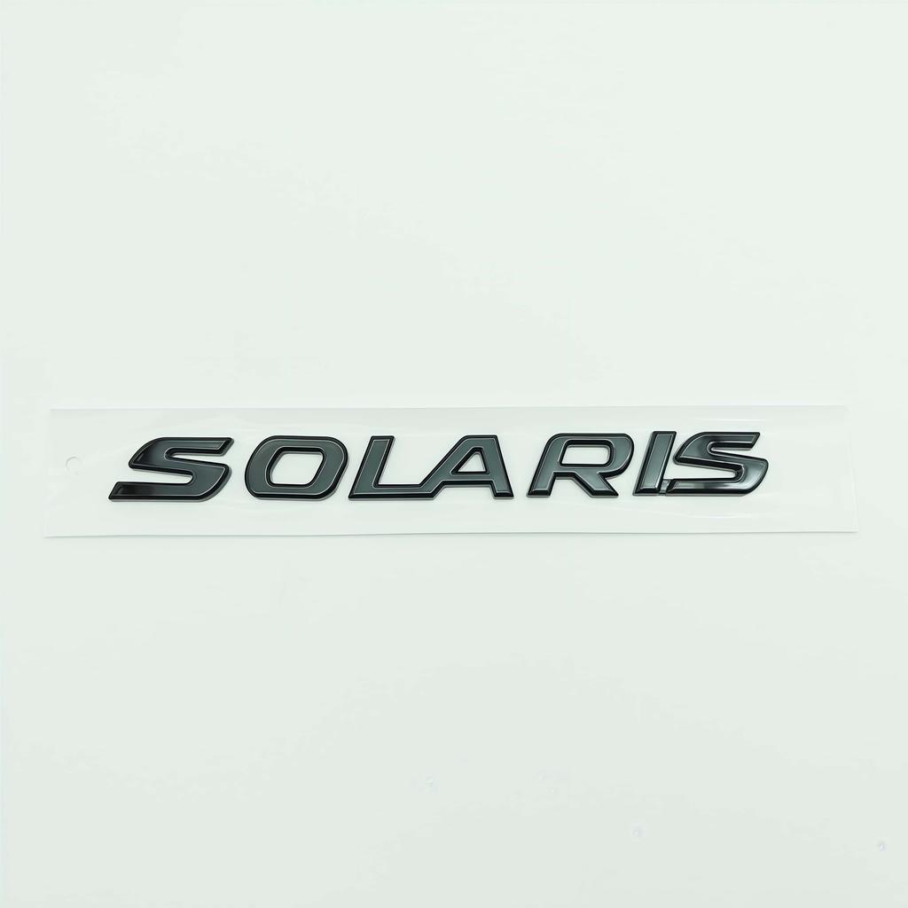 1PC 3D Metal SOLARIS Letters Logo Badge Sticker Car Rear Trunk Emblem Decal for All Cars
