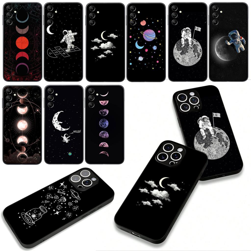 for Motorola Moto G04 G13 G14 G22 G23 G20 G32 G34 G35 G64 G82 G84 G53 G60 G72 E14 E15 E13 E22 E20 Case Sky Astronaut Moon Stars