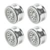 4Pcs 2.9 Inch Wheel Hub 12 Hole Aluminium Alloy Wheel Hub for AXAIL SCX6 16 RC Car Silver