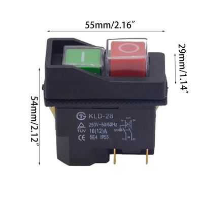 Electromagnetic Pushbutton Switches 4 Pin Waterproof Push Button Switch Magnetic Starter Power Tool Safety Switch
