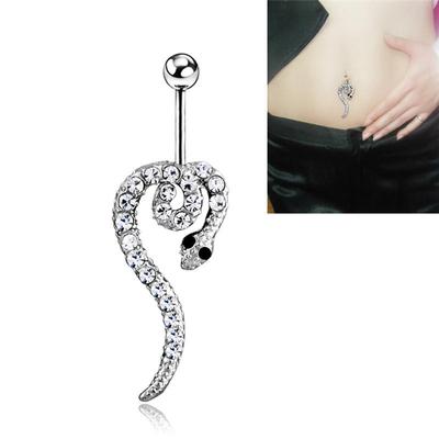 Dámsky piercing do pupka strieborný had šperky na piercing tela