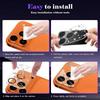Diamond 3D Heart Glass Camera Protector Clear HD Anti Scratch Lens Film Full Cover Shockproof for iPhone 17 Pro Max 17Pro