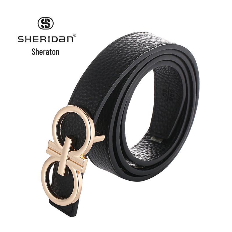 Women s Cowhide Leather Double Ring Fashion Belt 110cm