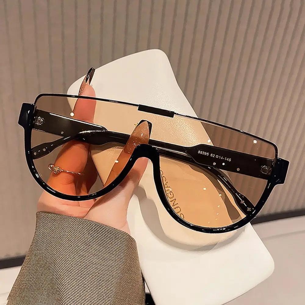 Semi Round Sunglasses for Women Monobloc Outdoor Protective Glasses Oversized Sunglasses UV400