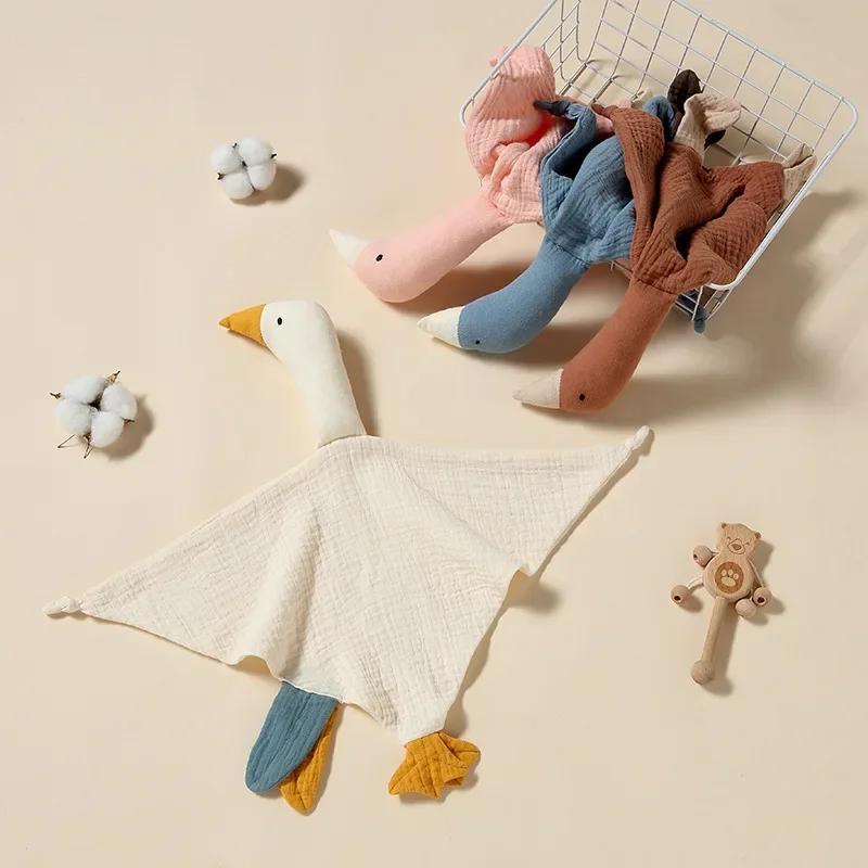 Muselina de Algodón Puro Babero para Bebé Patito Lindo Muñecos Durmientes Toalla de Saliva para Recién Nacido Toalla Calmante Pañuelo para Niños Pequeños