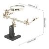 Adjustable Helping Hand Magnifier Magnifying Glass Jewelry Clamp Holder Stand 360 Degree Rotatable Lens with 2 Alligator
