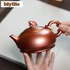 400ml Yixing Purple Clay Teapots Handmade Fish Pot Raw Ore Dragon's Blood Sand Conch Roasting Kettle With Infuser Zisha Tea Set