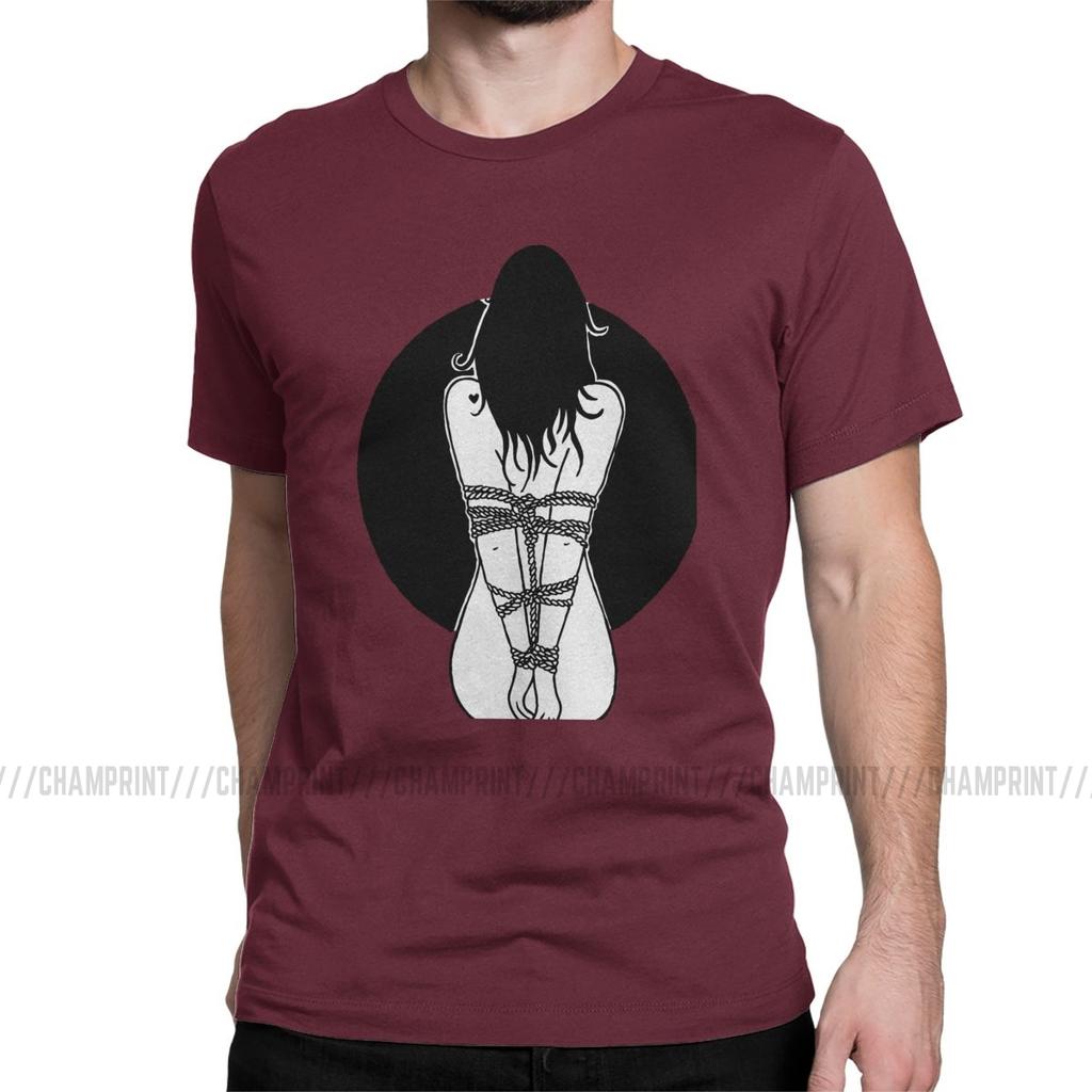 Mens Bind Shibari T Shirt BDSM Dominant Submissive Slave Play Sexy Sub Cotton Clothes Vintage O Neck Tee Shirt Summer TShirt
