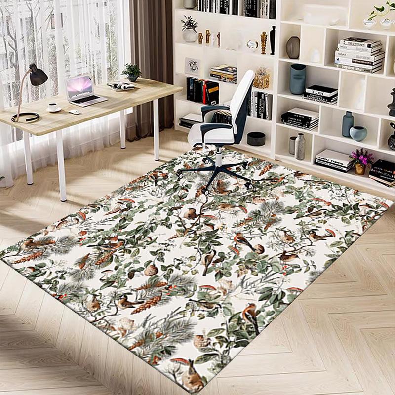 1PC Birds, Forest Non-Slip Floor Carpet Compatible for Office&Living Room&Bedroom&Dining room - Flat- Soft & Pattern, Vibrant Colors-W293
