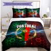 Set Biancheria da Letto Stampata Calcio Portogallo 3 Pezzi Set Copriletto Traspirante Accogliente come Regalo per la Casa Nuova o per le Feste