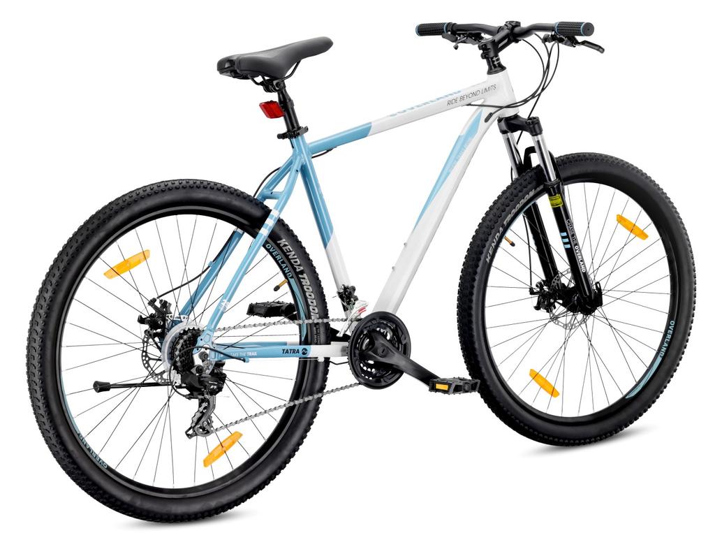 Rower Górski Mtb 29 Cali Kenda Shimano Aluminium Lekki 21 Biegów Amortyzator Hamulce Tarczowe Rama L 21 Cali Tatra Bikes Overland Biały Niebieski