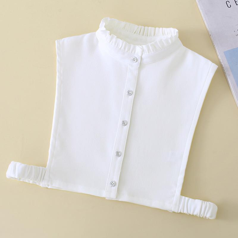 Women Cotton Printed Detachable Lapel Fake Collar Shirt White Ruffles False Collar Woman Removable False Blouse Nep Kraagie