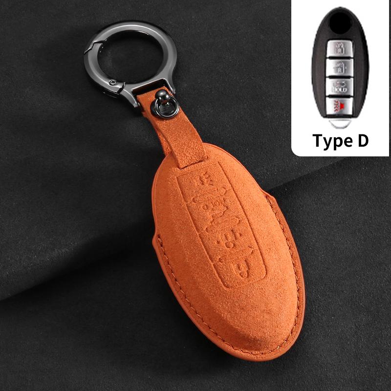 Suede Car Key Case Cover Fit For Q50 Q60 Q70 Qx50 Qx60 Qx70 G25 Fx Jx35 Fx25 Fx35 Ex37 Non-Oem Key Fob Protector