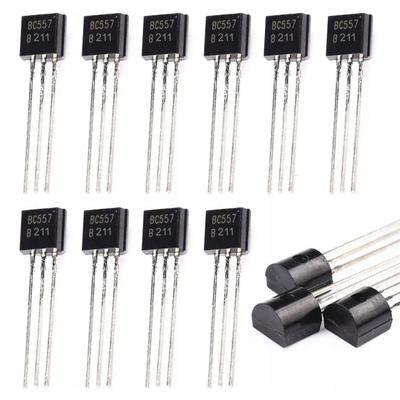 Tranzystor BC557 PNP – Niezawodny Element Do Projektów Arduino | Obudowa TO-92 | 10 Sztuk W Zestawie