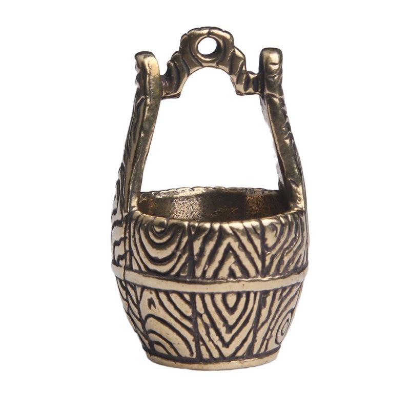 

Винтажная бронзовая скульптура из латуни, статуэтки ведра благословения, старая модель мебели, миниатюры ведра удачи, креативный брелок-подвеска светло-серый