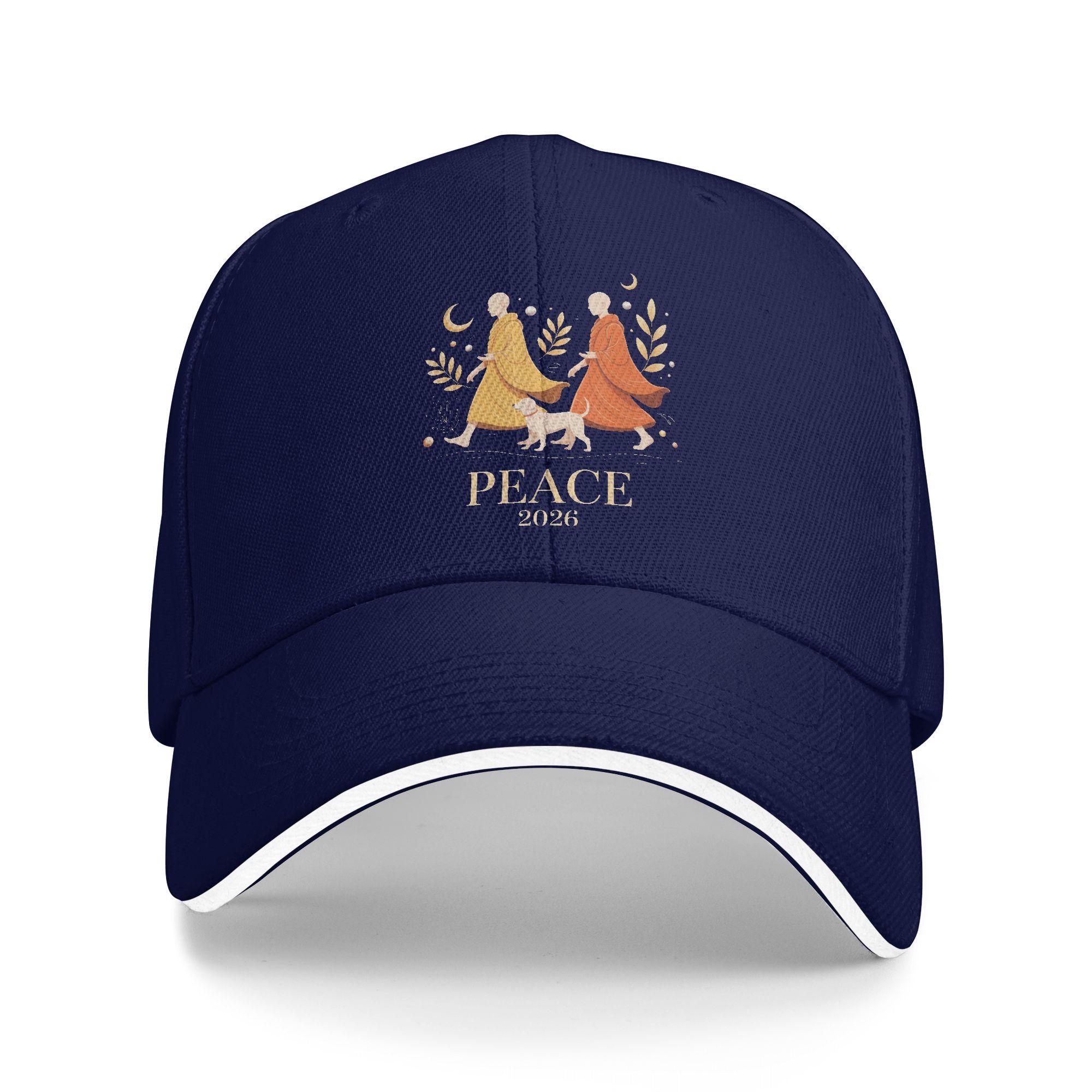 

Walk Peace 2026 World Peace Monks with Aloka DogSun Baseball Cap Summer Men Print Trucker Hat Fashion Outdoor Baseball Caps One Size темно-синього кольору