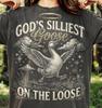 God's Silliest Goose On The Loose Comfort Colors® Tshirt, Angelic Halo Funny Meme Vintage Bootleg Wildlife Celestial Animal Lover Tee