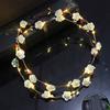 1/2Pcs Colorful LED Rose Flower Crown Adjustable Wedding Bride Floral Hair Wreath Headband Garland Headpiece Women Girls Hair
