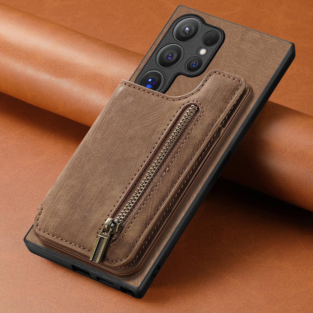 Zipper Cards Solt Wallet Leather Double Buckle Magnetic Case For Samsung Galaxy S24 Ultra S23 Plus S22 A55 A35 A15 A05 Cover
