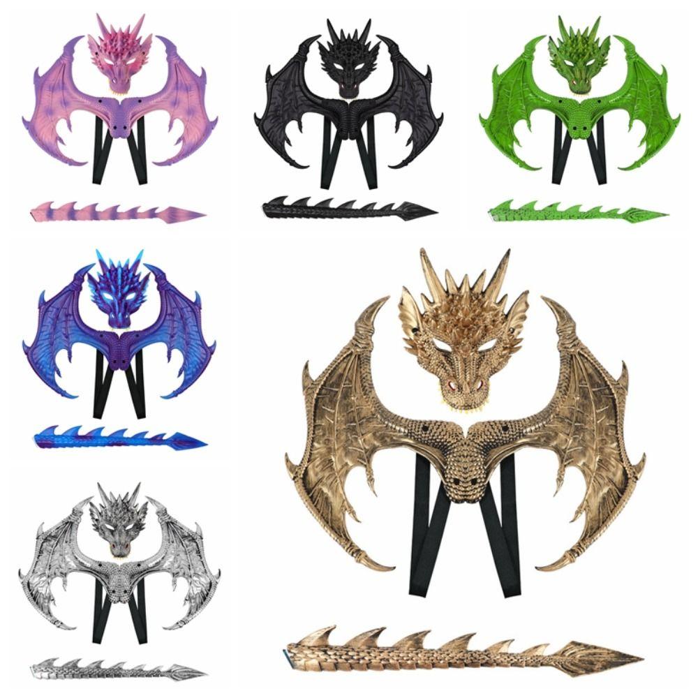 Role Playing Dragon Wing Tail Mask Set Cosplay Halloween Costumes  Party