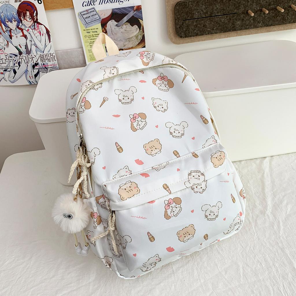 Schoolbag New Large-capacity Load-reducing Casual Backpack Cute Girl Travel Backpack Small Fresh Junior High School Student Backpack