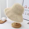 Women's Hat Summer Vacation Leisure Straw Sun Hat 2026 New Summer Light Lace Trim Pure Color Versatile Bucket Hat for Ladies